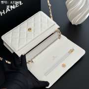 Uubags Chanel White Caviar Leather Wallet on Chain With Gold Hardware 19x12x4cm - 3