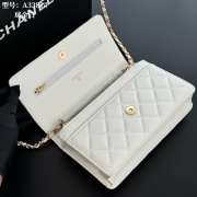 Uubags Chanel White Caviar Leather Wallet on Chain With Gold Hardware 19x12x4cm - 4
