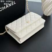 Uubags Chanel White Caviar Leather Wallet on Chain With Gold Hardware 19x12x4cm - 2