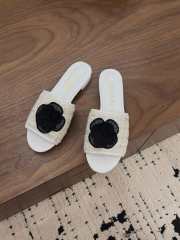 Uubags Chanel Camellia Tweed Slides In White - 6