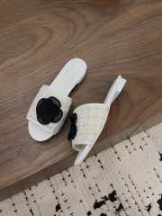 Uubags Chanel Camellia Tweed Slides In White - 3