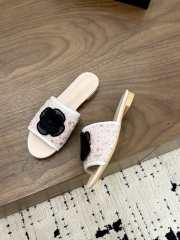 Uubags Chanel Camellia Tweed Slides In Light Pink - 4