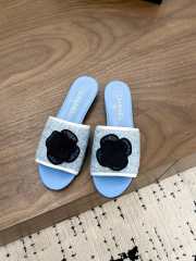 Uubags Chanel Camellia Tweed Slides In Blue - 1