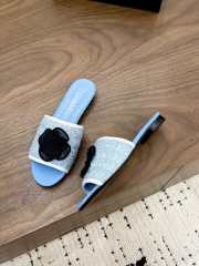 Uubags Chanel Camellia Tweed Slides In Blue - 6