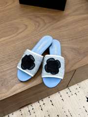 Uubags Chanel Camellia Tweed Slides In Blue - 5