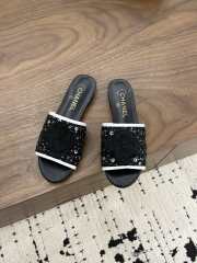 Uubags Chanel Camellia Tweed Slides In Black - 2