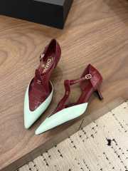 Uubags Chanel Mary Janes Crocodile Embossed Patent Calfskin & Lambskin In Burgundy & Green 6cm - 1