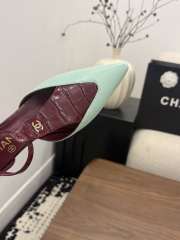 Uubags Chanel Mary Janes Crocodile Embossed Patent Calfskin & Lambskin In Burgundy & Green 6cm - 3