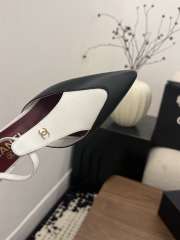 Uubags Chanel Mary Janes Lambskin In White & Black 5cm - 6