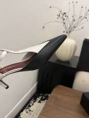 Uubags Chanel Mary Janes Lambskin In White & Black 5cm - 5