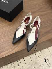 Uubags Chanel Mary Janes Lambskin In White & Black 5cm - 3