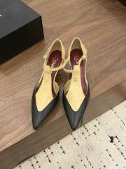 Uubags Chanel Mary Janes Lambskin In Beige & Black 5cm - 5