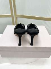 Uubags Jimmy Choo Black Lace Crystal Mules with Gold Cap Toe 8cm - 5