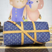 Uubags Louis Vuitton M27781 Keepall 50 Bag In Blue Monogram Denim Flowers Material 50x29x23cm - 6
