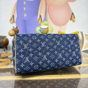 Uubags Louis Vuitton M27556 Speedy 30 Bandoulière Bag In Blue Monogram Denim Flowers Material 34x22x19cm - 5