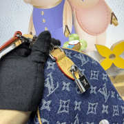 Uubags Louis Vuitton M27556 Speedy 30 Bandoulière Bag In Blue Monogram Denim Flowers Material 34x22x19cm - 2