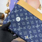 Uubags Louis Vuitton M27559 Pochette Voyage Souple Bag In Blue Monogram Denim Flowers Material 30x21x7.5cm - 3