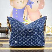 Uubags Louis Vuitton M27555 Vagabond Hobo Bag In Blue Monogram Denim Flowers Material 48x38x14cm - 6