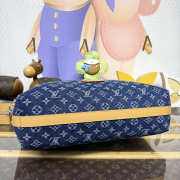 Uubags Louis Vuitton M27555 Vagabond Hobo Bag In Blue Monogram Denim Flowers Material 48x38x14cm - 5