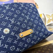 Uubags Louis Vuitton M27555 Vagabond Hobo Bag In Blue Monogram Denim Flowers Material 48x38x14cm - 2