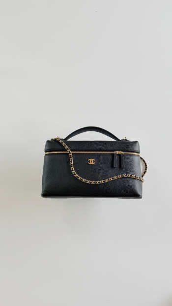 Uubags Chanel Large Vanity With Chain In Grained Calfskin & Gold-Tone Metal Black 15x23x5cm