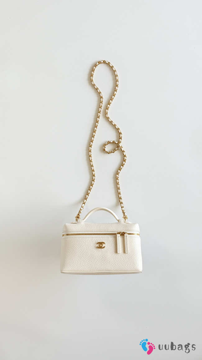 Uubags Chanel Small Vanity With Chain In Grained Calfskin & Gold-Tone Metal Ivory 17x19x5cm - 1