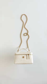 Uubags Chanel Small Vanity With Chain In Grained Calfskin & Gold-Tone Metal Ivory 17x19x5cm - 1