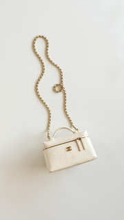 Uubags Chanel Small Vanity With Chain In Grained Calfskin & Gold-Tone Metal Ivory 17x19x5cm - 6