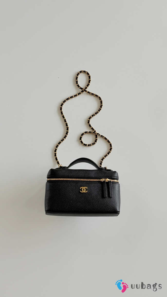 Uubags Chanel Small Vanity With Chain In Grained Calfskin & Gold-Tone Metal Black 17x19x5cm - 1