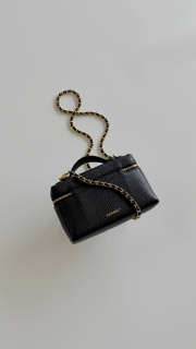 Uubags Chanel Small Vanity With Chain In Grained Calfskin & Gold-Tone Metal Black 17x19x5cm - 5