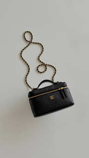 Uubags Chanel Small Vanity With Chain In Grained Calfskin & Gold-Tone Metal Black 17x19x5cm - 2