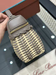 Uubags Loro Piana Extra Pocket L19 Wicker Bag In Malt/Natural/Almond Tree/Sun Gold 19x12x7cm - 4