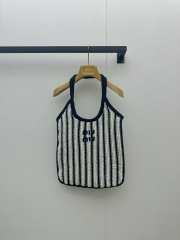 Uubags Miu Miu Ivy Crochet Bag In Blue/Chalk White 41.5x36cm - 1