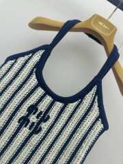Uubags Miu Miu Ivy Crochet Bag In Blue/Chalk White 41.5x36cm - 6