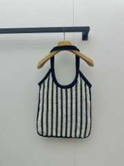 Uubags Miu Miu Ivy Crochet Bag In Blue/Chalk White 41.5x36cm - 3