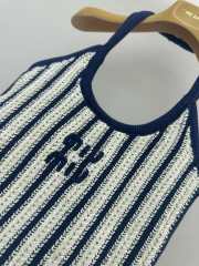 Uubags Miu Miu Ivy Crochet Bag In Blue/Chalk White 41.5x36cm - 2
