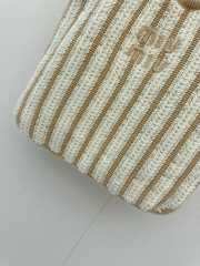 Uubags Miu Miu Ivy Crochet Bag In Light Beige/Chalk White 41.5x36cm - 4