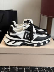 Uubags Dolce & Gabbana DG country road nylon and leather sneakers in white/black - 1