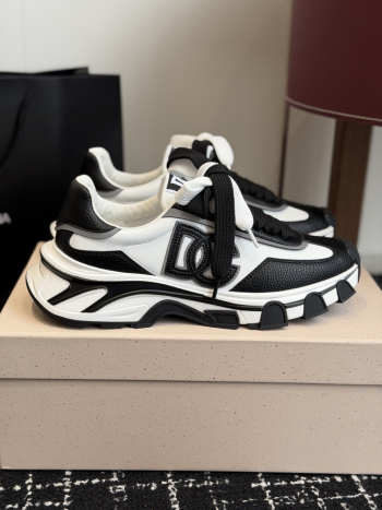 Uubags Dolce & Gabbana DG country road nylon and leather sneakers in white/black
