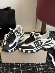 Uubags Dolce & Gabbana DG country road nylon and leather sneakers in white/black - 4