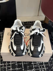Uubags Dolce & Gabbana DG country road nylon and leather sneakers in white/black - 3