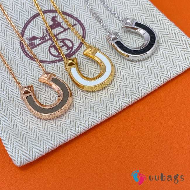 Uubags Hermes Jockette necklace in box calfskin and metal - 1