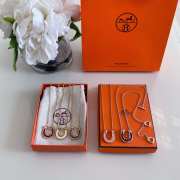 Uubags Hermes Jockette necklace in box calfskin and metal - 2