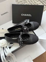 Uubags Chanel Mary Janes shoes in lambskin, grosgrain & silk, black & white  - 6