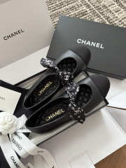 Uubags Chanel Mary Janes shoes in lambskin, grosgrain & silk, black & white  - 5