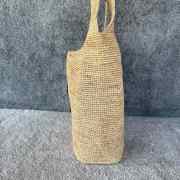 Uubags Celine Classic Panier Shopper Cabas In Raffia And Calfskin - Natural/Tan 32.5x28x20cm - 6