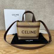 Uubags Celine mini Cabas in Textile with raffia effect and calfskin bag 23x19x11cm - 1