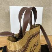 Uubags Celine mini Cabas in Textile with raffia effect and calfskin bag 23x19x11cm - 6