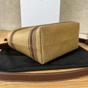 Uubags Celine mini Cabas in Textile with raffia effect and calfskin bag 23x19x11cm - 5