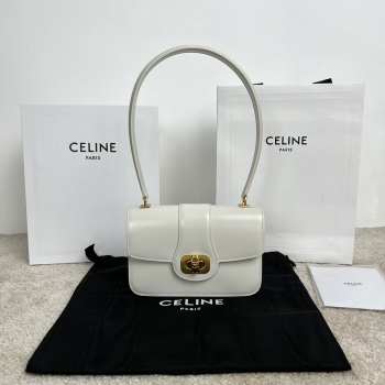 Uubags Celine Josephine Teen Bag In White Shiny Calfskin 18.5x13x5cm